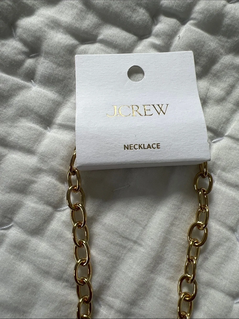 J. Crew Gold-Tone Necklace with Deep Green Rectangular Stones